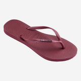 Havaianas Slim Logo Metallic In Amaranth