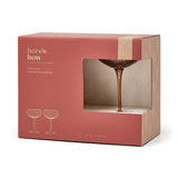 Here's How The Lou Set Of 2 Coupe Glasses In Amber
