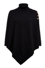 Holland Cooper Roll Neck Cape in Black
