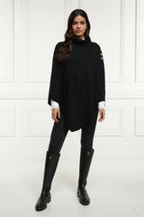Holland Cooper Roll Neck Cape in Black
