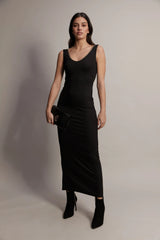Holland Cooper Amber V-Neck Maxi Dress in Black