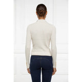 Holland Cooper Ava Quarter Zip Knit In Almond