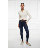 Holland Cooper Ava Quarter Zip Knit In Almond