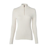 Holland Cooper Ava Quarter Zip Knit In Almond