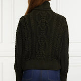 Holland Cooper Belgravia Cable Knit in Fern Green