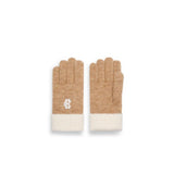 Holland Cooper Chelsea Knitted Gloves In Camel
