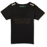 Holland Cooper Diamante Vee Neck Tee