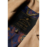 Holland Cooper Fringed Suede Biker Jacket in Camel