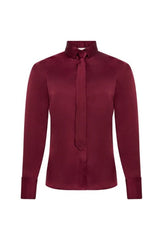 Holland Cooper Georgina Satin Shirt In Mulberry