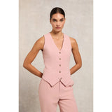 Holland Cooper Hampton Waistcoat in Pink Linen