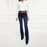 Holland Cooper High Rise Flared Jean Deep Indigo
