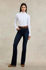 Holland Cooper High Rise Flared Jean In Indigo