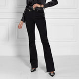 Holland Cooper High Rise Flared Jeans In Black