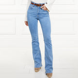 Holland Cooper High Rise Flared Light Denim
