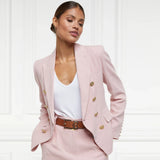 Holland Cooper Knightsbridge Blazer In Pink Linen