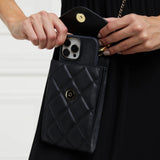 Holland Cooper Knightsbridge Phone Pouch Black Quilted