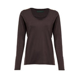 Holland Cooper Long Sleeve V-Neck Tee in Coffee