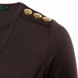 Holland Cooper Long Sleeve V-Neck Tee in Coffee