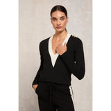 Holland Cooper Macy Knitted Top in Black