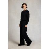 Holland Cooper Maria Knitted Wide Leg Pant In Black