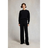 Holland Cooper Maria Knitted Wide Leg Pant In Black