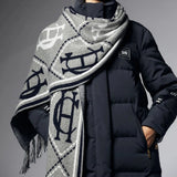 Holland Cooper Monogram Scarf Grey Marl in Grey