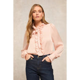 Holland Cooper Rebecca Ruffle Blouse In Blush