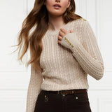 Holland Cooper Seattle Cable Crew Knit in Oatmeal