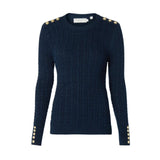Holland Cooper Seattle Cable Crew Knit Ink Navy