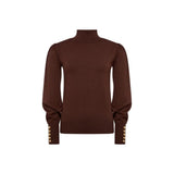 Holland Cooper Structured Kelsie Roll Neck Knit In Cocoa