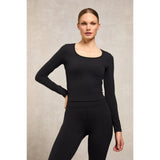 Holland Cooper Supersoft Long Sleeve Top in Black