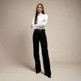 Holland Cooper Tailored Wide Leg Jean in Black