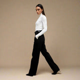 Holland Cooper Tailored Wide Leg Jean in Black