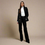 Holland Cooper Tailored Wide Leg Jean in Black