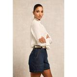Holland Cooper Utility Denim Shorts in Deep Indigo