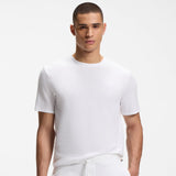 Boss Cotton-Blend Pyjama T-Shirt With Embroidered Logo In White