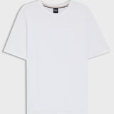 Boss Cotton-Blend Pyjama T-Shirt With Embroidered Logo In White