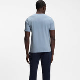 Boss Stretch-Cotton T-shirt With Embroidered Logo In Light Blue