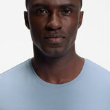 Boss Stretch-Cotton T-shirt With Embroidered Logo In Light Blue