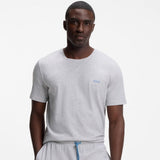 Boss Stretch-Cotton T-Shirt With Embroidered Logo In Light Grey