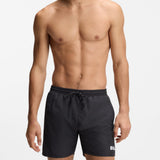 Boss Swim Shorts With Contrast Logo And Piping Black
