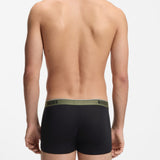 Boss Three-Pack Of Stretch-Cotton Trunks With Logo Waistbands In Black