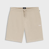 Cotton-Blend Pyjama Shorts With Embroidered Logo In Light Beige