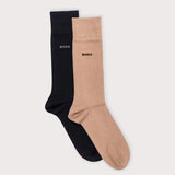 BOSS 2-Pack Bamboo Socks In Medium Beige