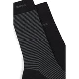 BOSS 2-Pack Of Regular Length Logo Detail Socks In Black