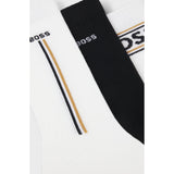 BOSS 3-Pack Short Length Socks With Logo Details In White/Black