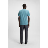 BOSS Cotton Jersey T-Shirt With Logo Detail In Light Blue