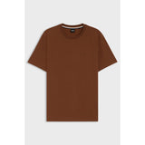 BOSS Cotton Jersey T-Shirt With Logo Detail In Open Brown