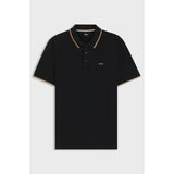 BOSS Cotton Piqué Polo Shirt With Logo Detail In Black