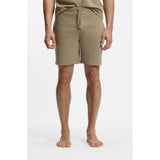 BOSS Embroidered-Logo Cotton Blend Pyjama Shorts In Light Brown